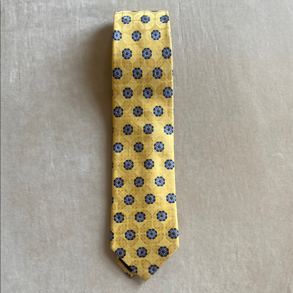 Zegna Elegant Yellow Floral Men's Tie
